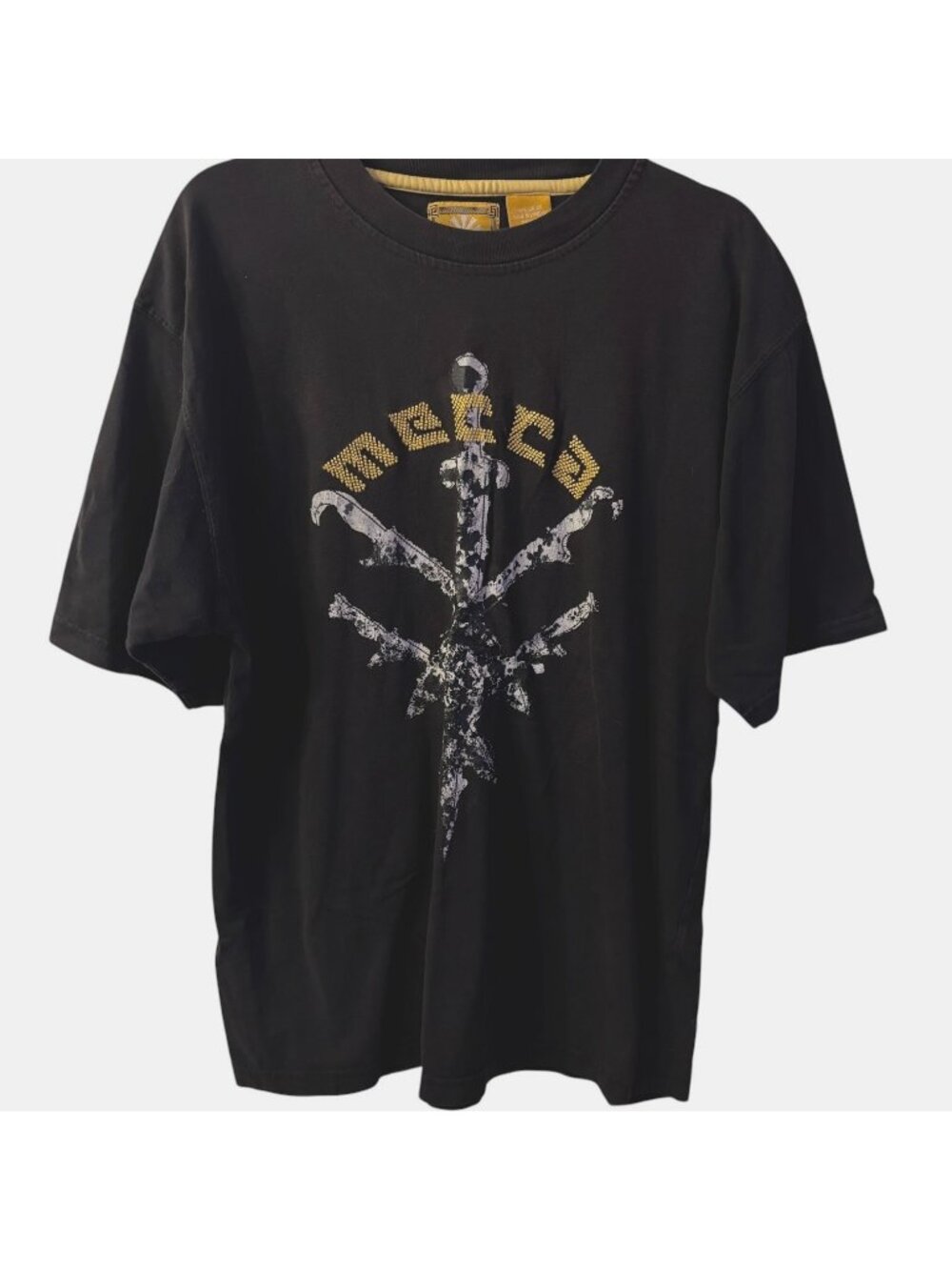 Vintage Y2K Mecca Hip Hop Tee Embroidered Logo Spell-out 90s T-Shirt Streetwear